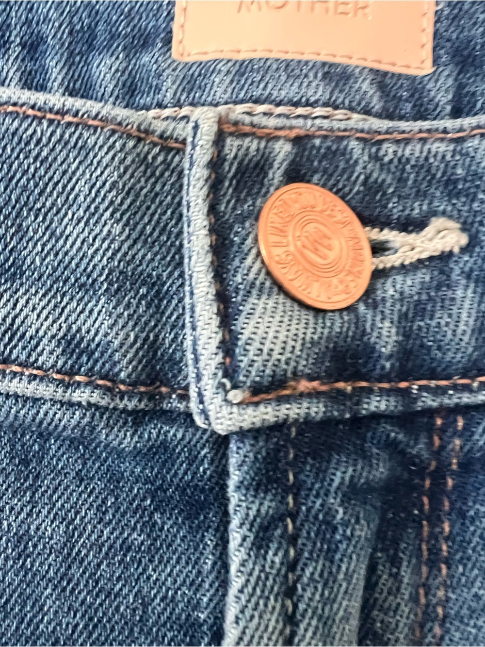 MOTHER Straight-Leg Jeans in Medium Blue Wash - Picture 6 of 7